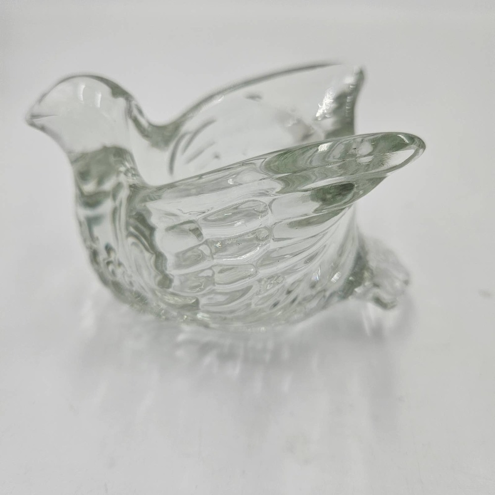 Avon Vintage Dove in Flight Heavy Clear Glass 1977 Votive Candle Holder